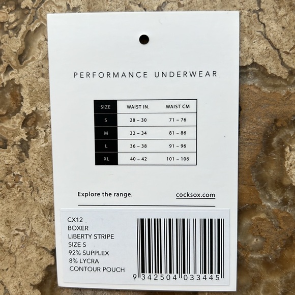 Cocksox CX12 Boxer Brief – Liberty Stripe, Contour Pouch, Small 28–30" - Picture 2 of 5